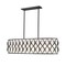 Z-Lite Harden Linear Chandelier, 10-Light, 13 In.W x 43 In.L x 11.75 In.H, Matte Black/White 1948-42L-MB - alternate 1